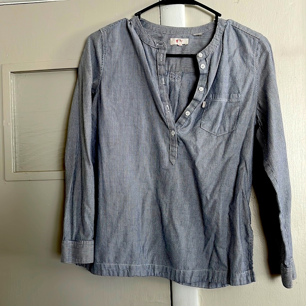 Levi’s 90’s Vintage Women’s Blue and White Striped Tunic